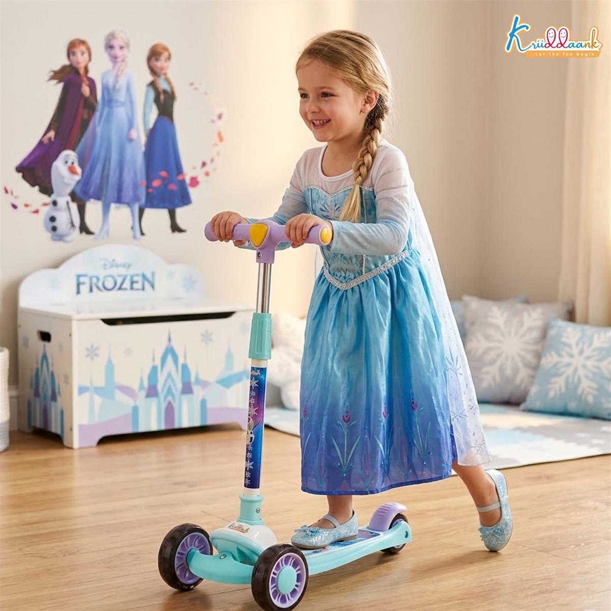 Kriiddaank Disney Frozen Adventure 3-Wheel Kick Scooter for Kids