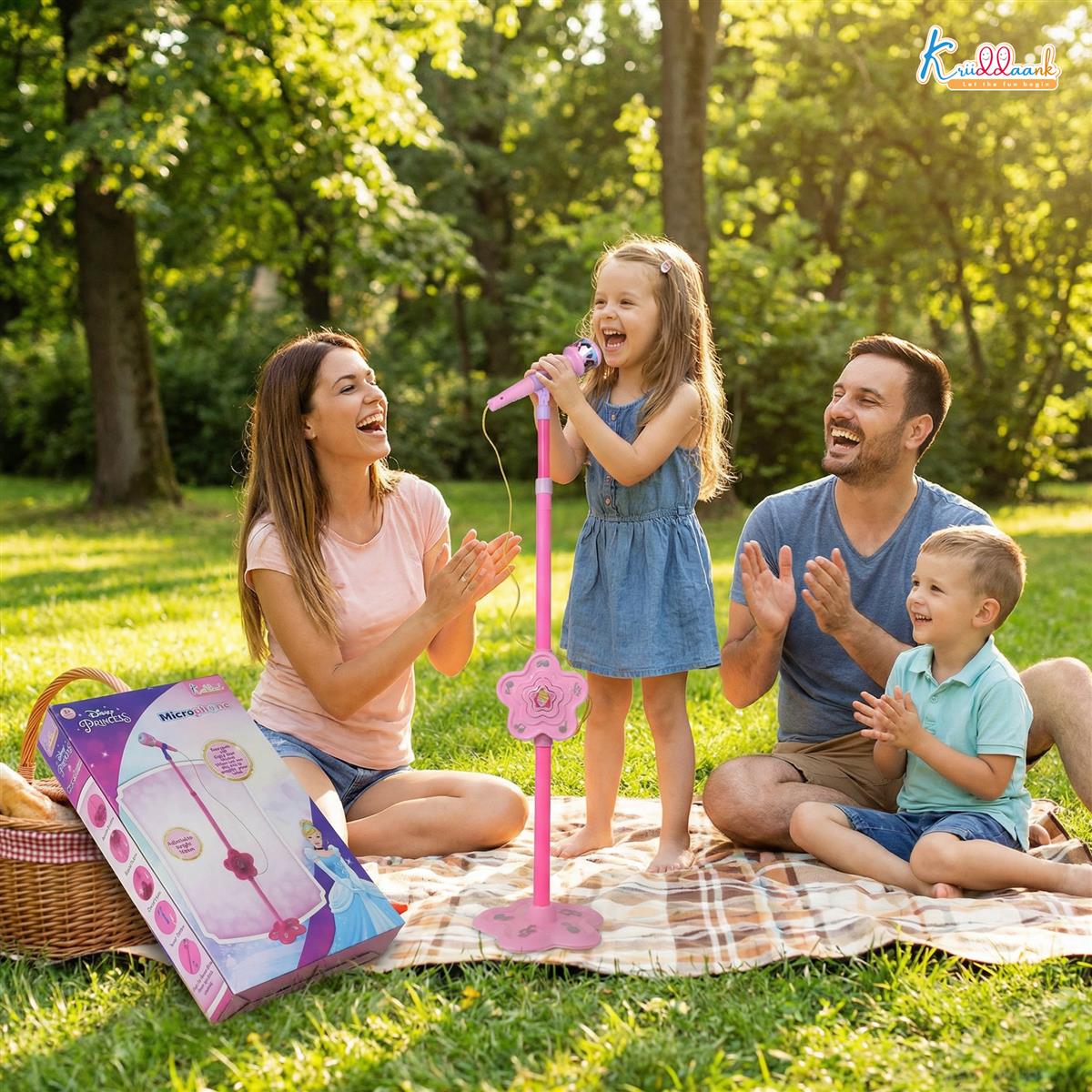 Kriiddaank Disney Princess Portable Karaoke Microphone for Kids with Adjustable Stand (Up to 106cm)