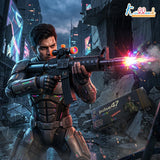 Kriiddaank AK-47 Style Toy Rifle - Realistic Battery Operated Soft Bullet Blaster with Lights, Sound & Bayonet