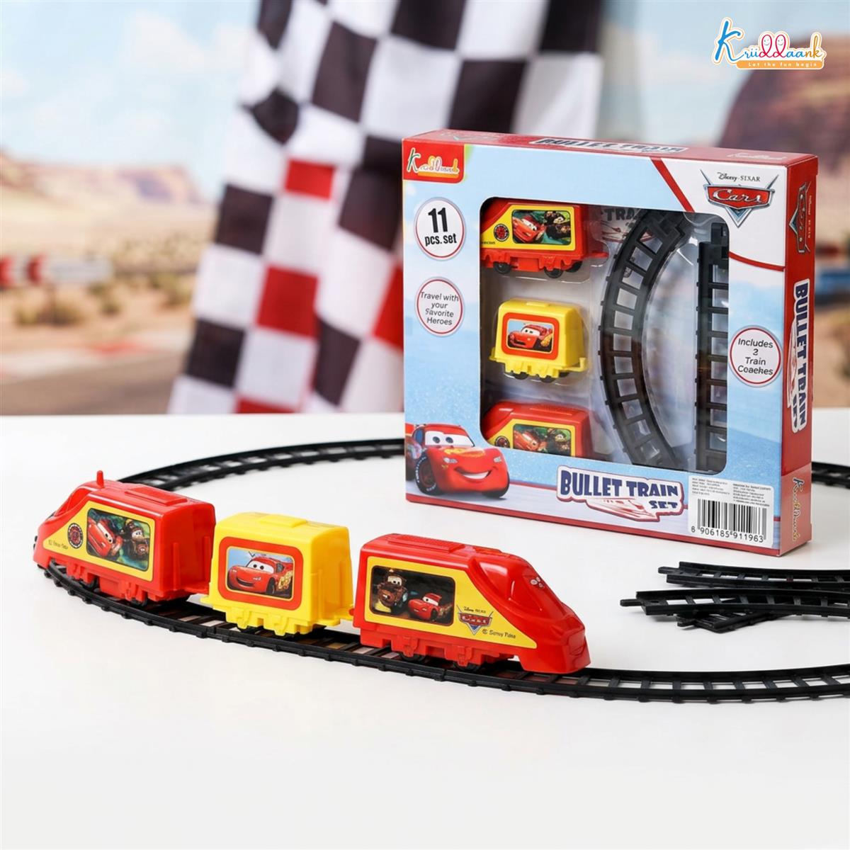 Kriiddaank Disney Pixar Cars Train Set- 11 Piece