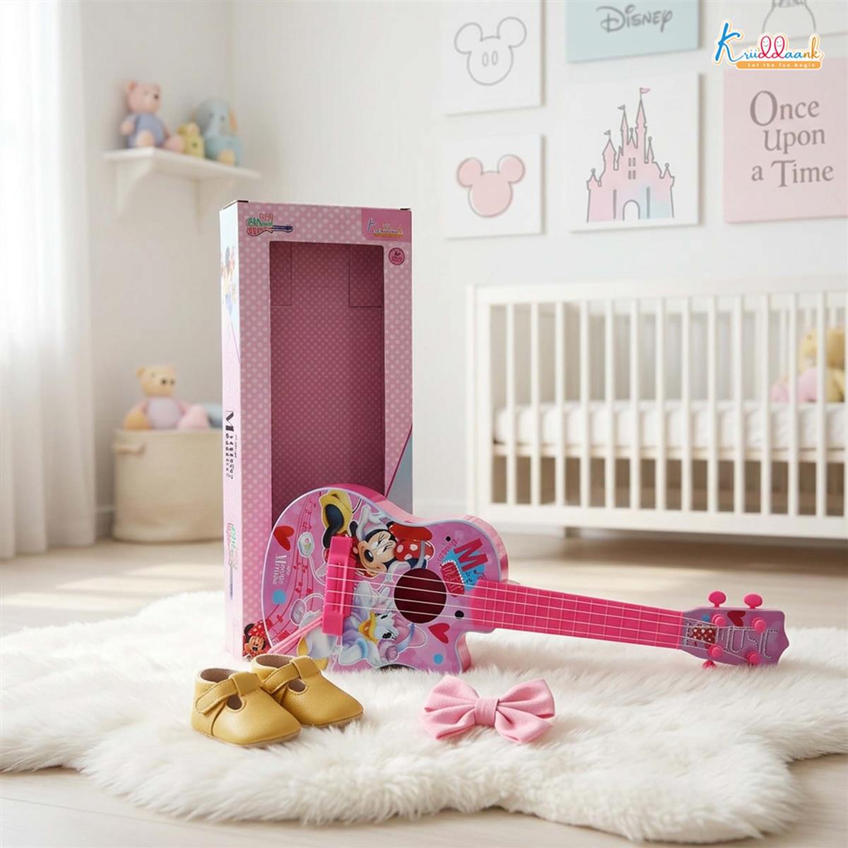 Kriiddaank Minnie Mouse Theme 4-String Toy Guitar for Girls