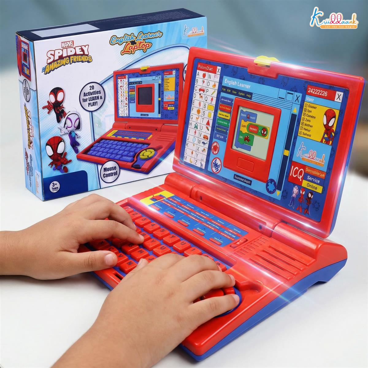 Kriiddaank Spiderman Educational Laptop, Red & Blue