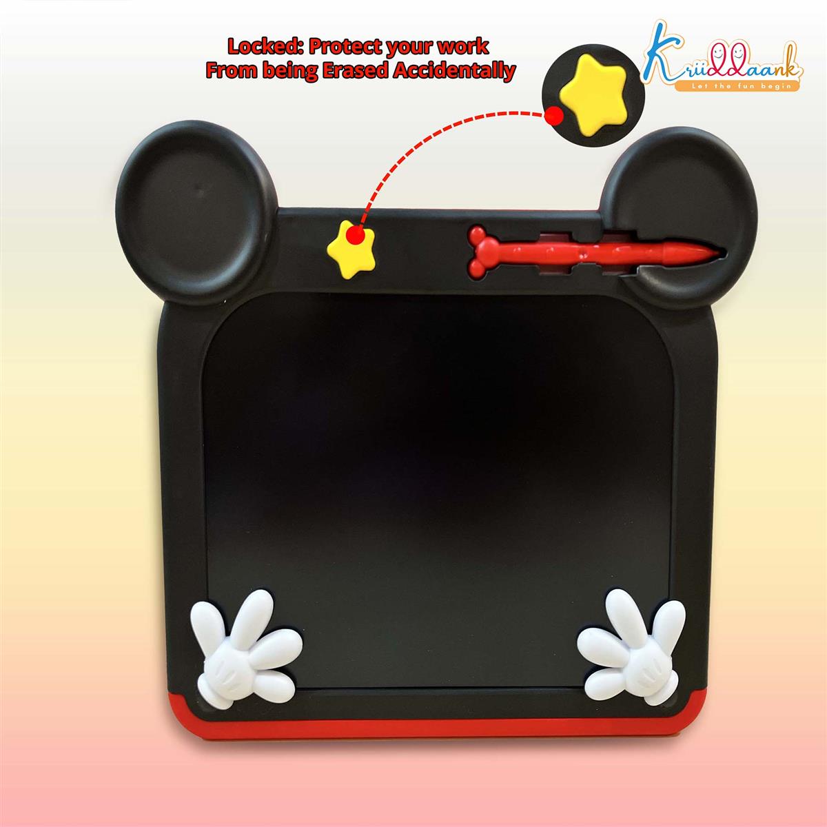 Kriiddaank Mickey Disney LCD Writing Magic Tablet 9 Inch, Red
