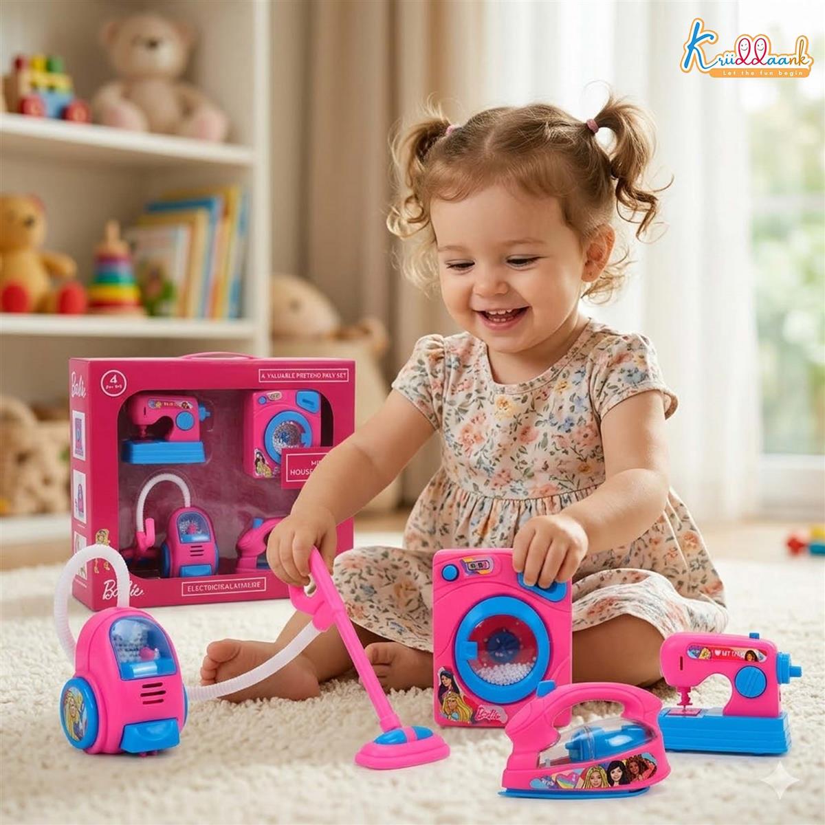 Kriiddaank Mattel Barbie Theme Household 4pc Role Play Set
