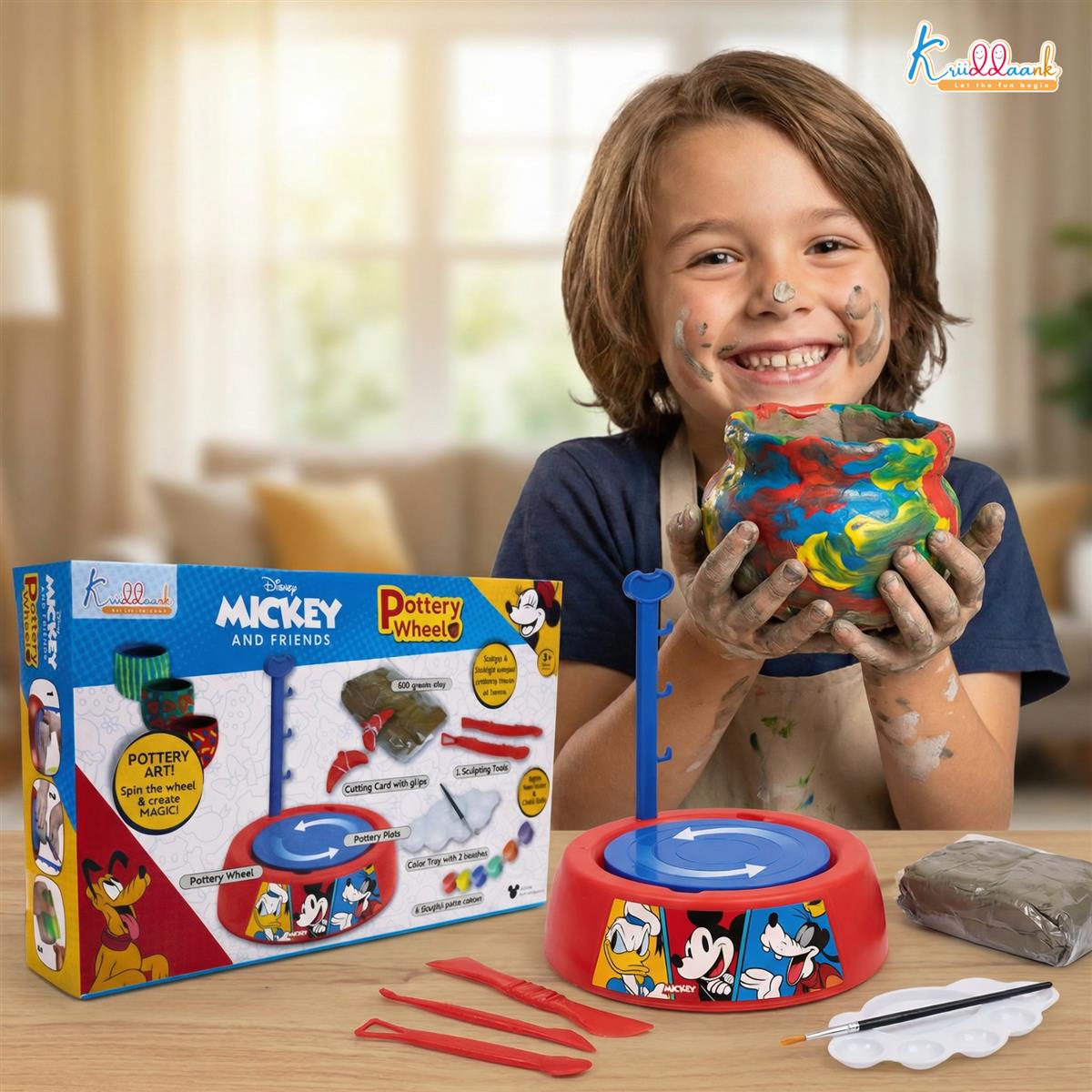 Kriiddaank Disney Mickey Mouse Pottery Wheel Modeling Set