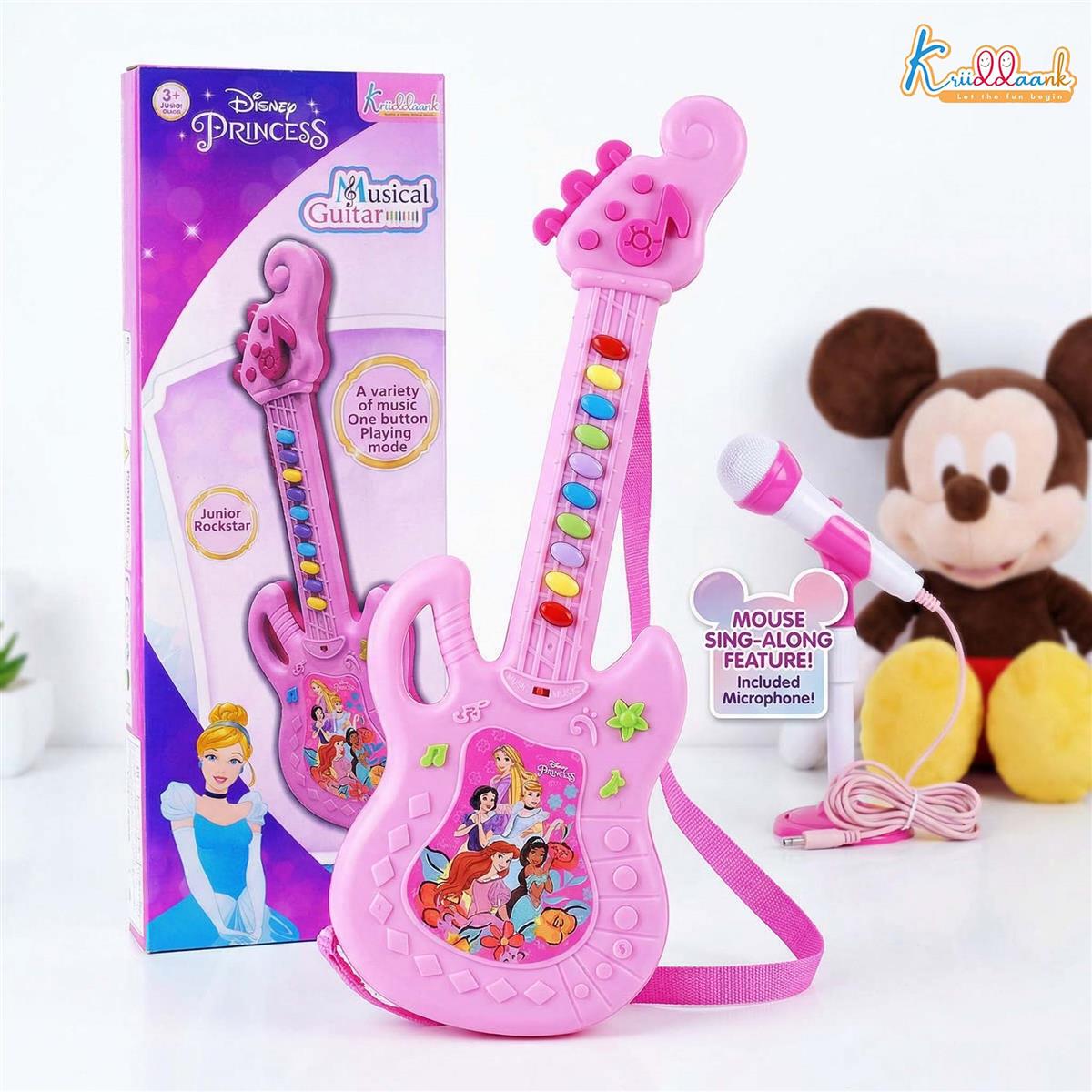 Kriiddaank Disney Princess Musical Guitar for Toddlers - Sing Pink