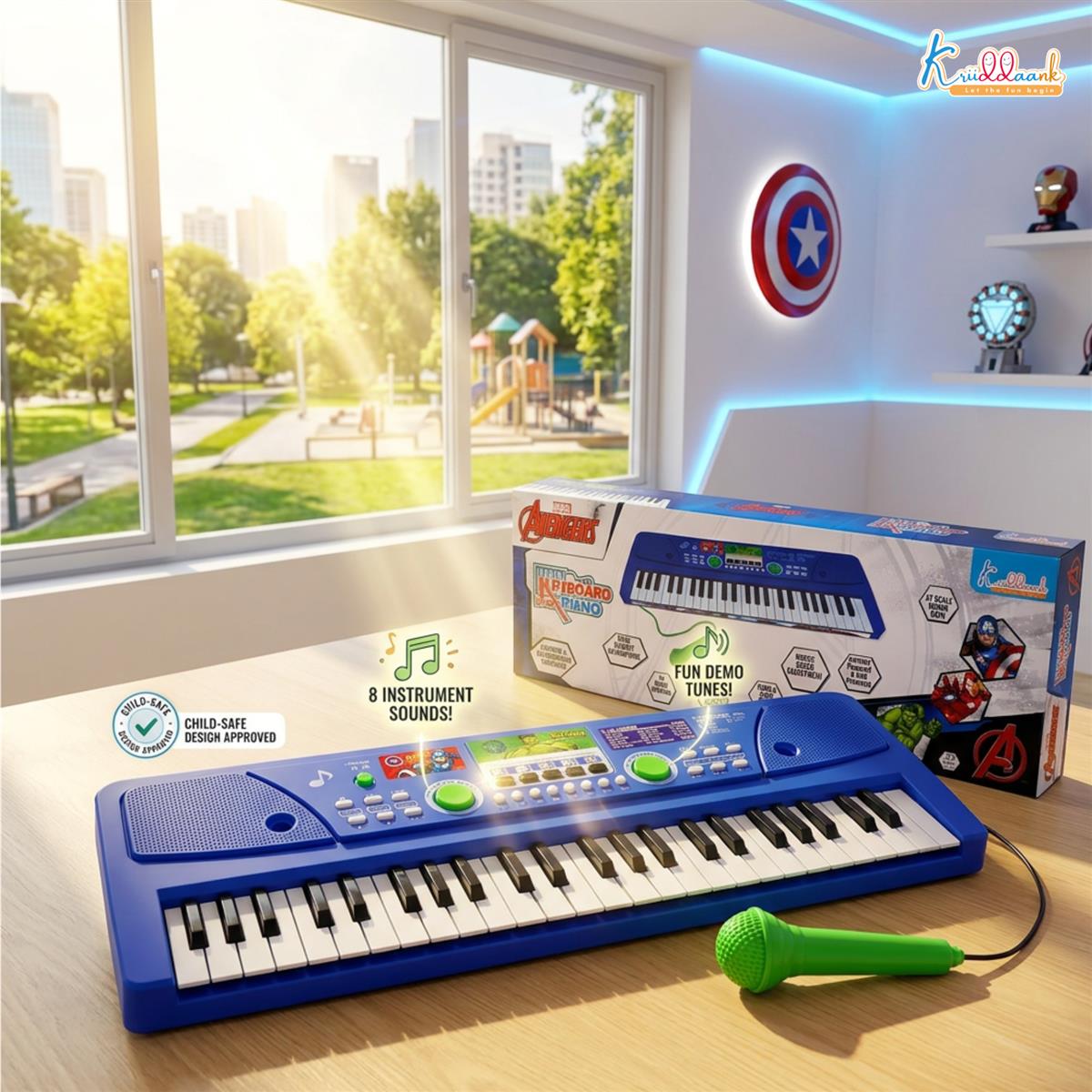 Kriiddaank Marvel Avengers Keyboard Piano for Kids - 50 Keys