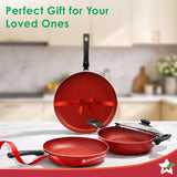Wonderchef Valencia Non-stick Cookware Set - Red