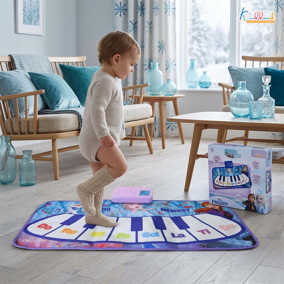 Kriiddaank Frozen Theme Piano Music Mat - Step-On Floor Piano with Elsa & Anna,