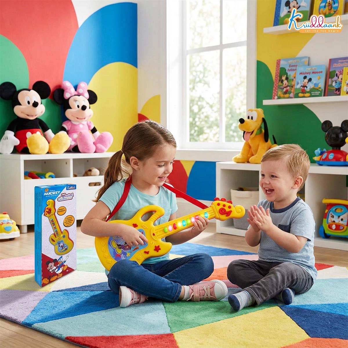 Kriiddaank Disney Mickey Mouse Theme Musical Guitar for Toddlers & Kids Red