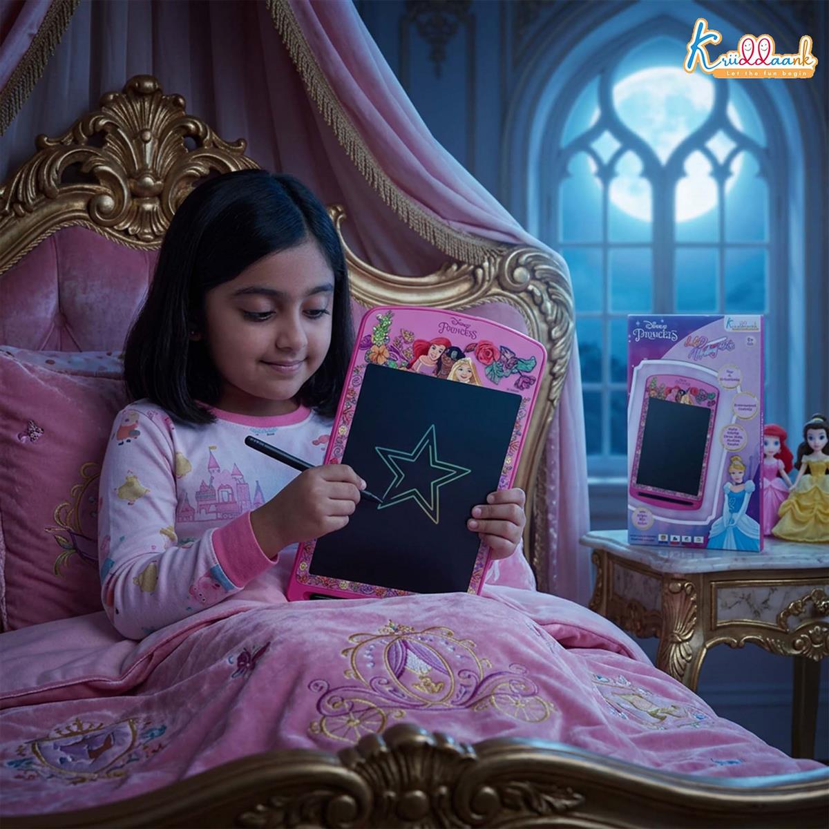 Kriiddaank Princess 10.5 Inch LCD Writing Tablet, Pink