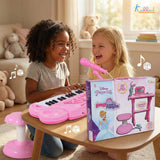 Kriiddaank Disney Princess Little Pianist Keyboard Toy with Microphone & Stool