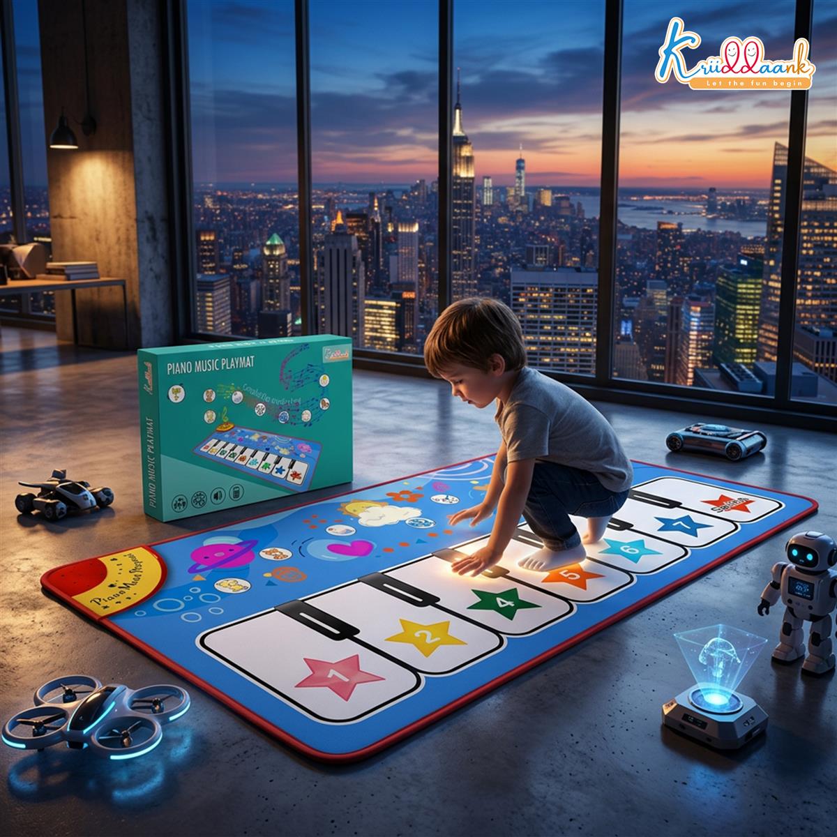 Kriiddaank Piano Music Play Mat for Kids - Interactive Musical Learning