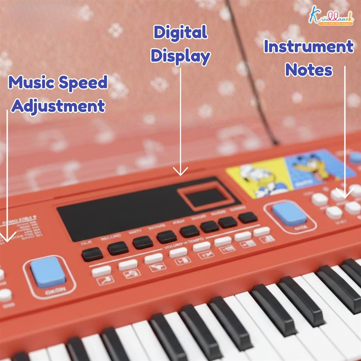 Kriiddaank Mickey Keyboard Piano for Kids - 60 Keys