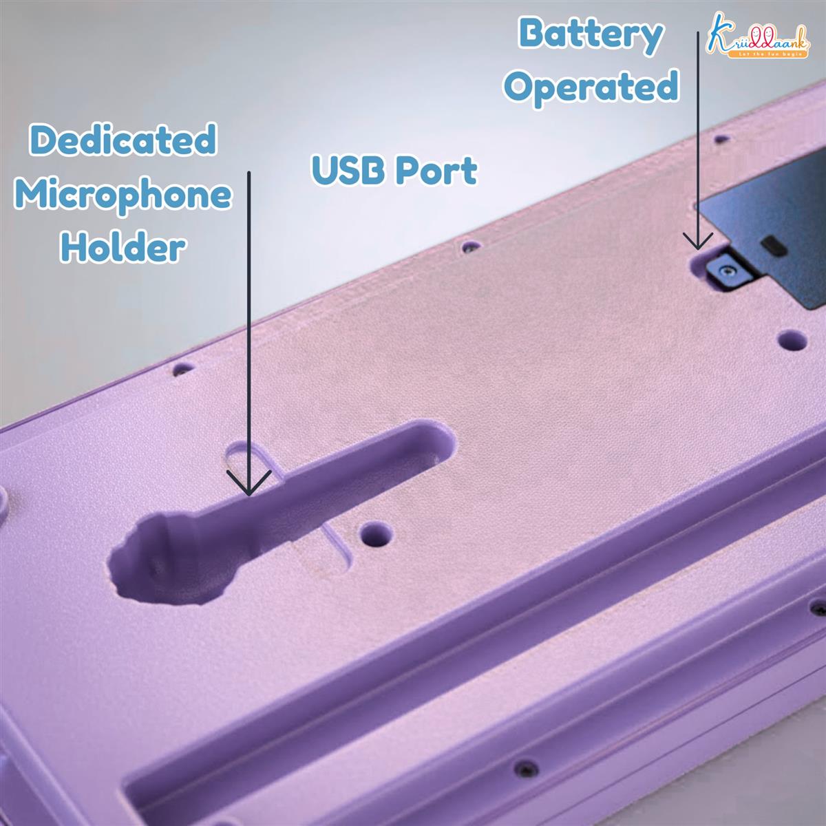 Kriiddaank Frozen Keyboard Piano for Kids - 61 Scale Organ Keys Purple