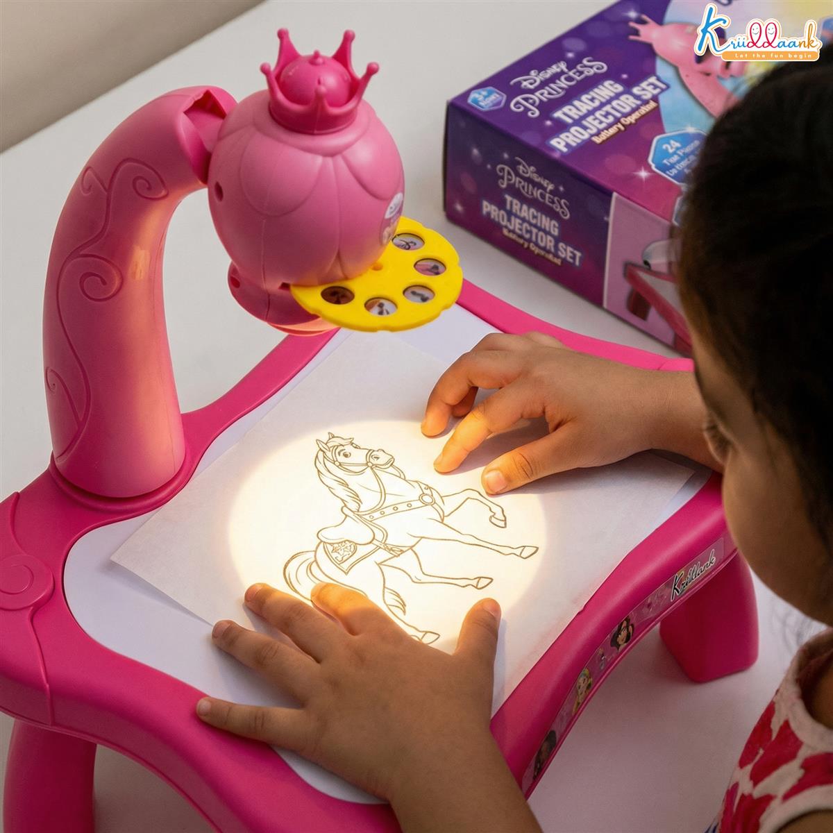 Kriiddaank Disney Princess Tracing Projector for Kids Pink