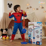 Kriiddaank Spiderman Microphone Stand for Kids - Portable Karaoke Set with Adjustable Stand (up to 106cm)