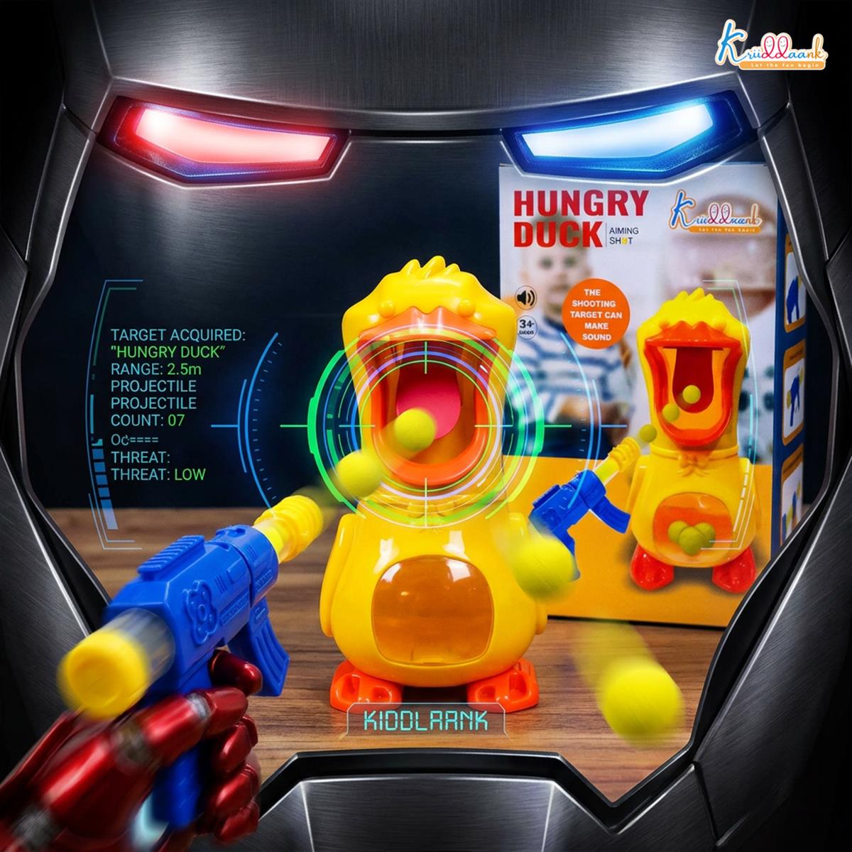kriiddaank Superhero Theme Hover Football for Kids - Safe Indoor Air Power Soccer Ball with Foam Bumpers & LED Lights