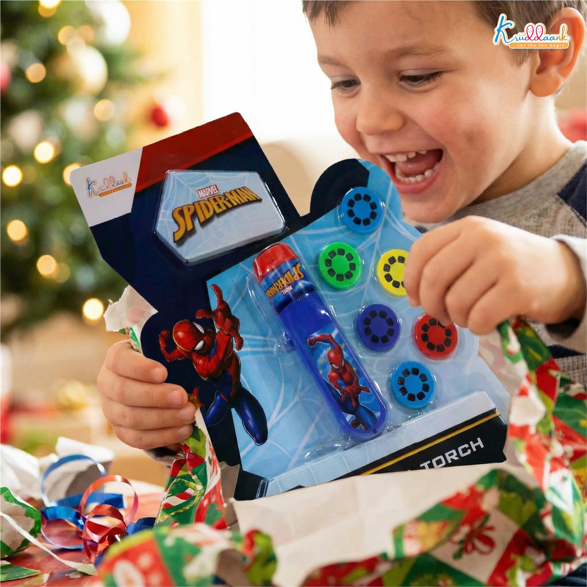 Kriiddaank Spiderman Handheld Projector Torch & Drawing Set for Kids