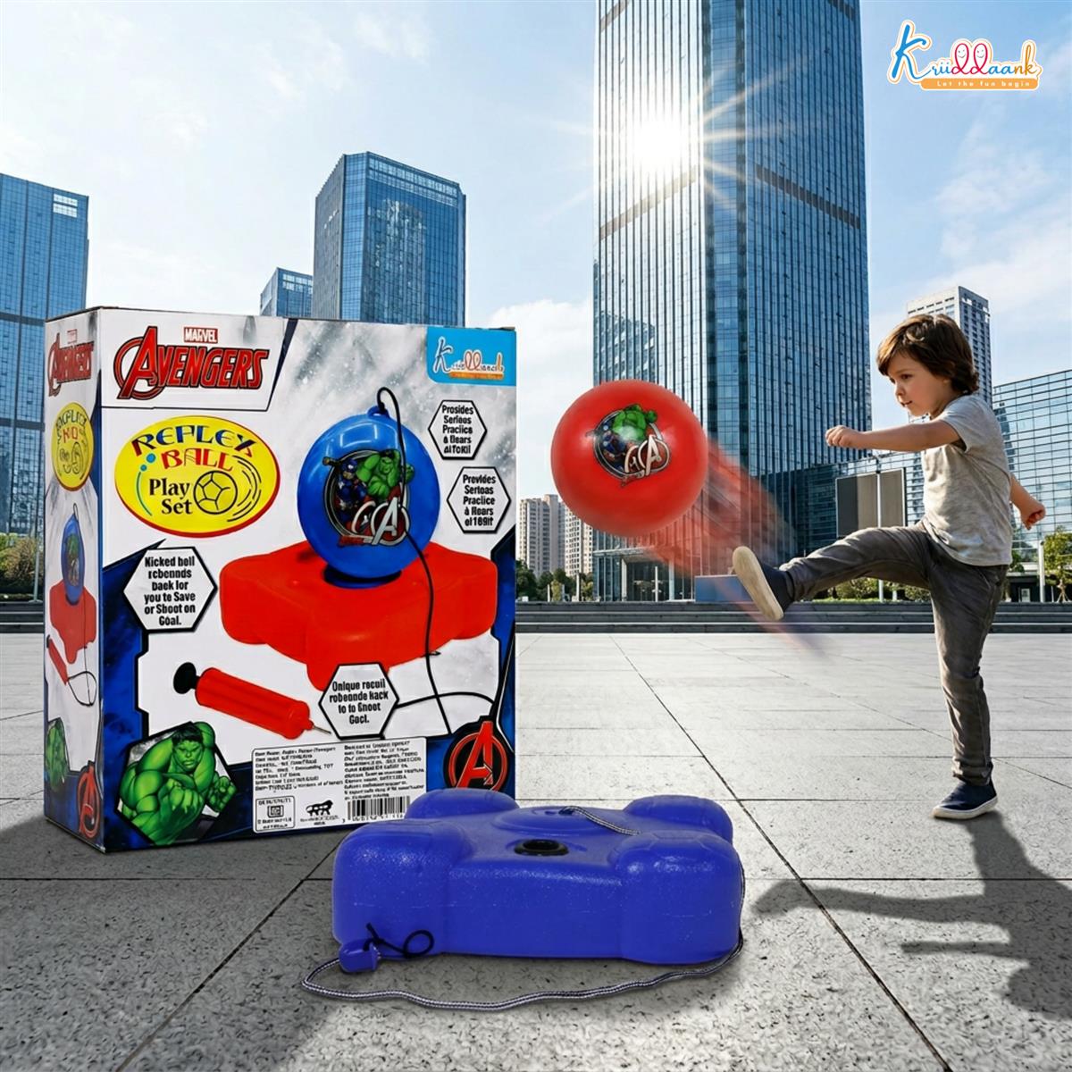 kriiddaank Marvel Avengers Reflex Soccer Ball - Solo Training Kit for Kids