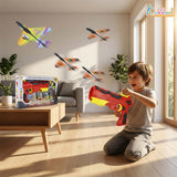 Kriiddaank Bullet Airplane Launcher Gun Playset with Sound for Kids | Soft Bullet Blaster Toy with 4 Foam Glider Planes