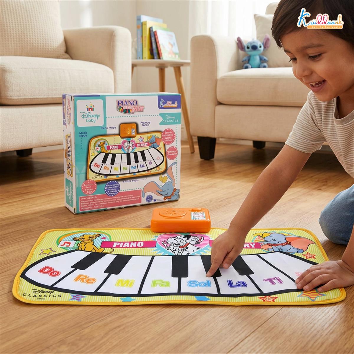 Kriiddaank Disney Piano Music Mat - Electronic Floor Keyboard for Toddlers & Kids