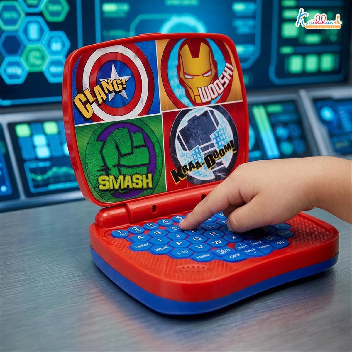 Kriiddaank Avengers Theme Educational Laptop Without Screen for Kids