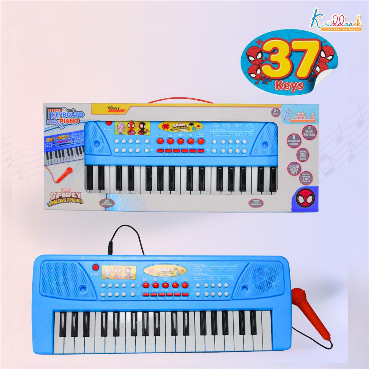 Kriiddaank Spiderman Keyboard Piano for Kids - 37 Keys