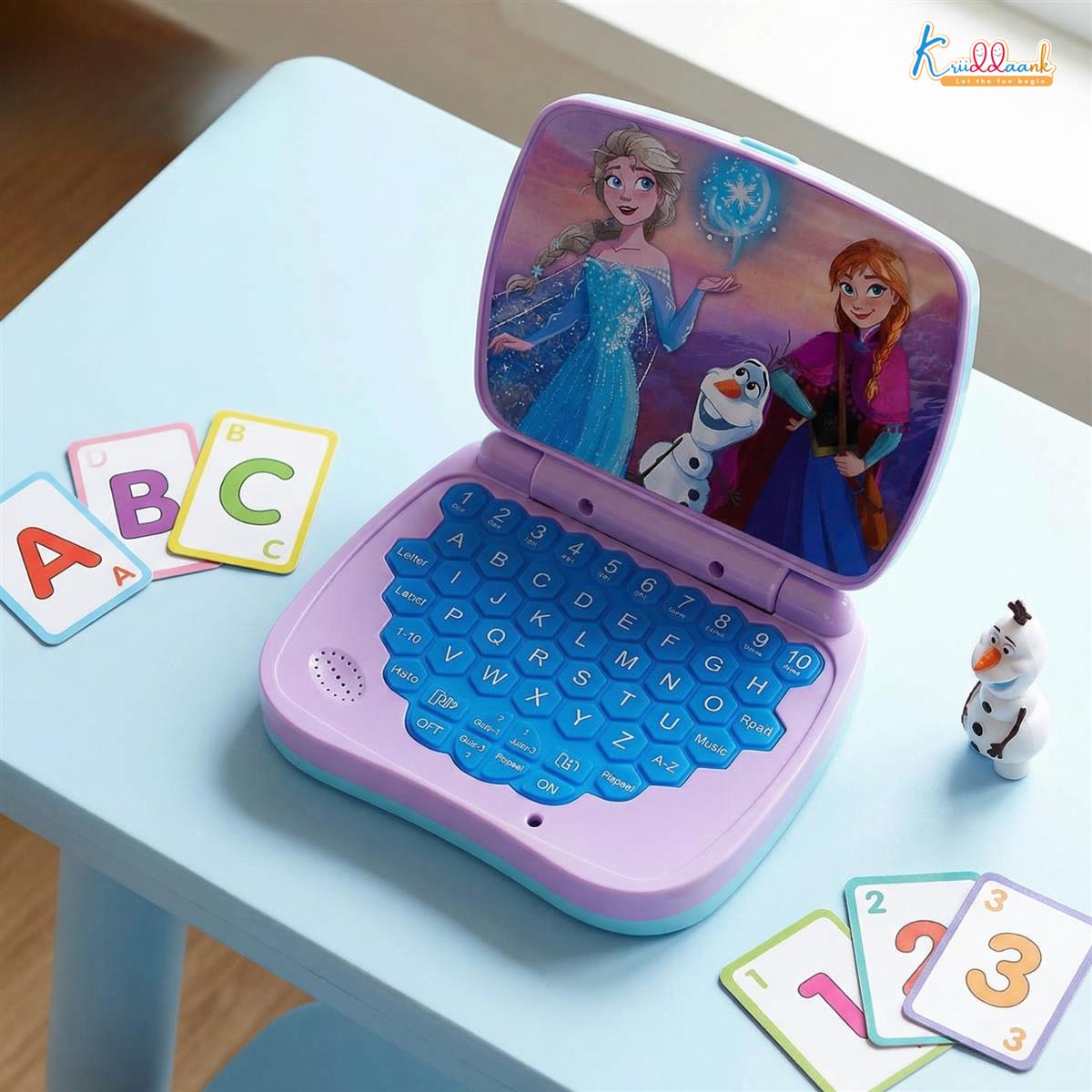 Kriiddaank Frozen Theme Educational Laptop for Kids â€“ Screen-Free Learning Toy for Preschoolers