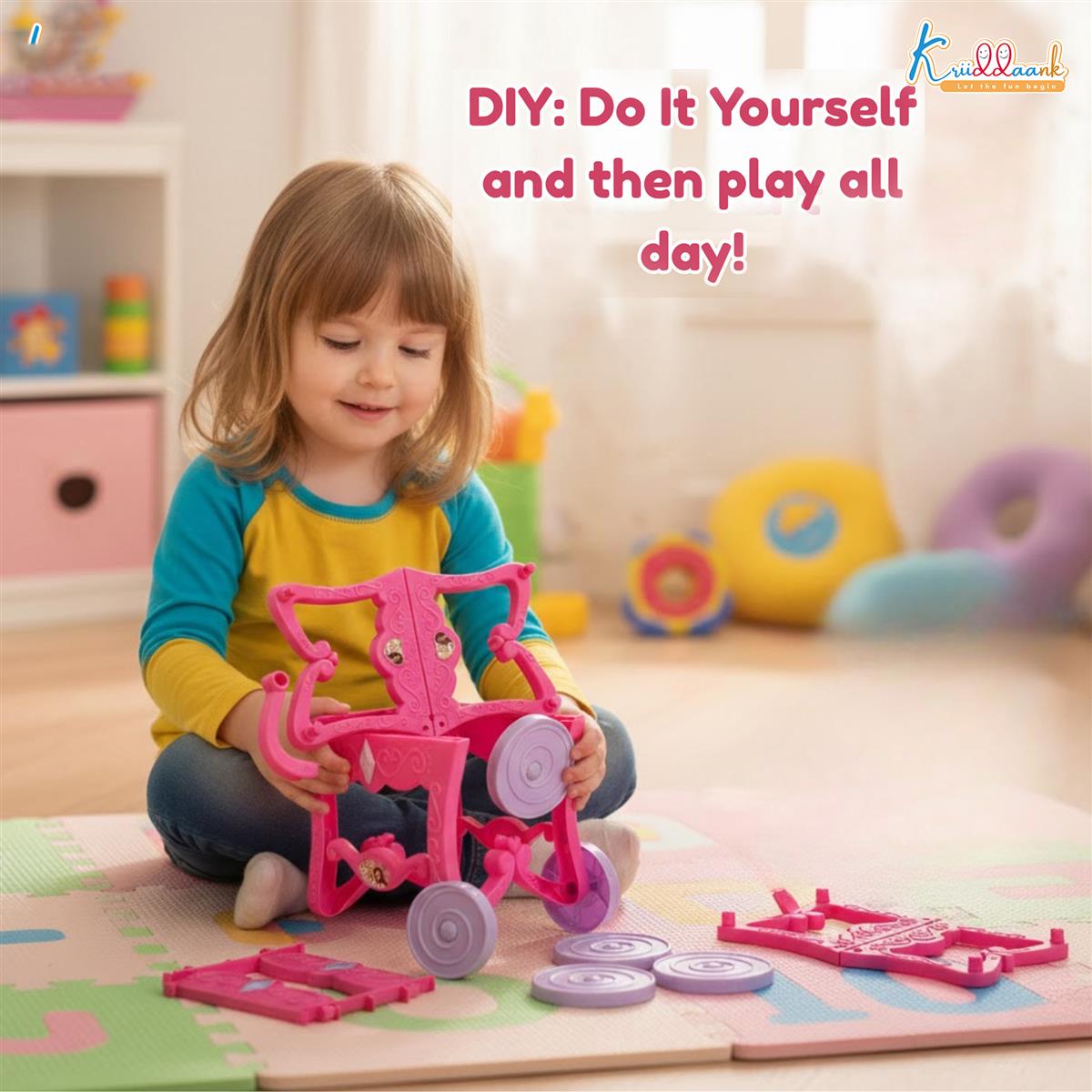 Kriiddaank Barbie 32 Pieces Tea Set Trolley for Kids 3Y+ with Music and Sounds