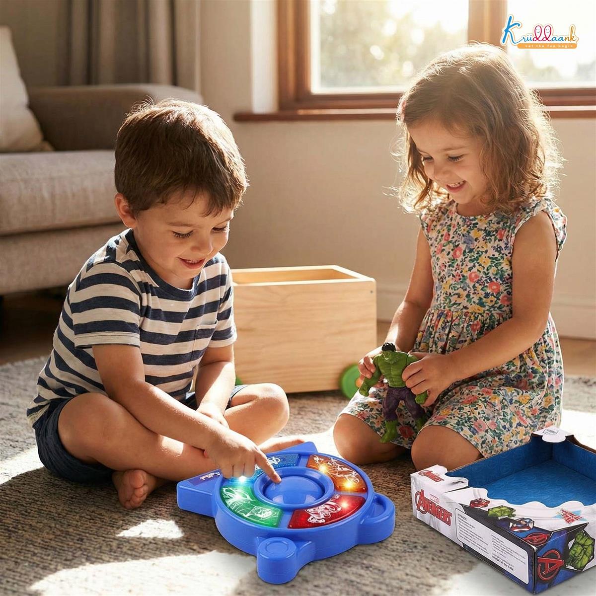 Kriiddaank Marvel Avengers Theme Music Set - Star Shaped Guitar Toy for Kids with Lights & Sounds
