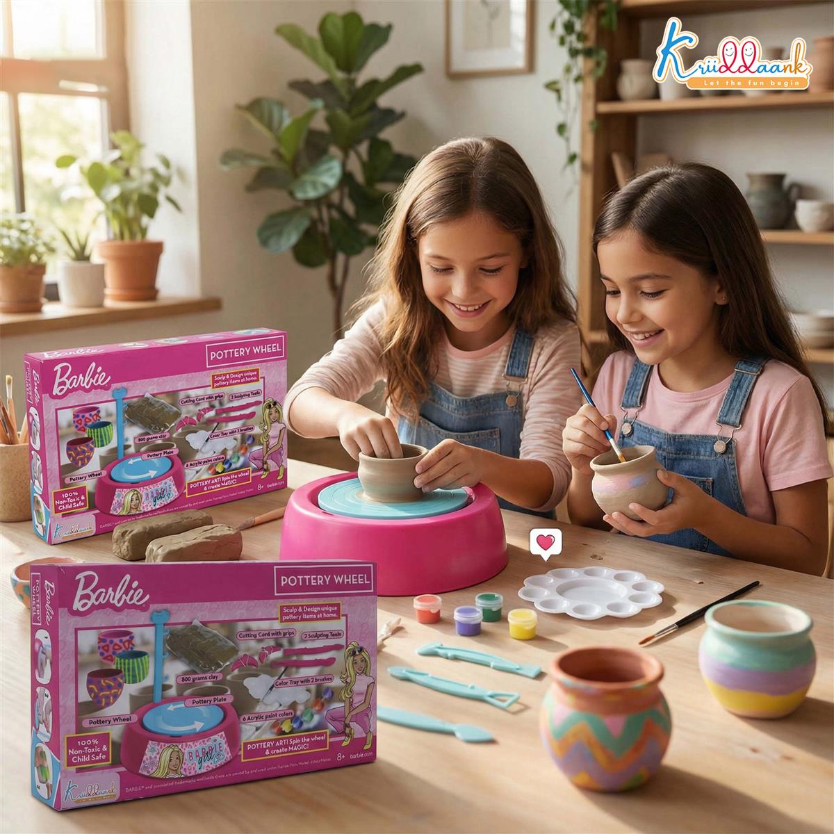 Kriiddaank Mattel Barbie Theme Pottery Wheel