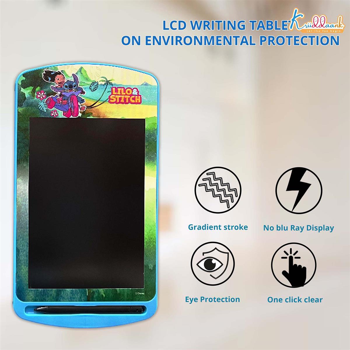 Kriiddaank Stitch LCD Writing Tablet 10.5 Inch Blue