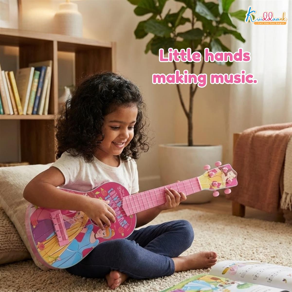 Kriiddaank Disney Princess Theme Big Guitar Toy for Girls