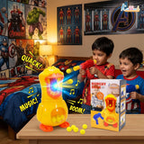 kriiddaank Superhero Theme Hover Football for Kids - Safe Indoor Air Power Soccer Ball with Foam Bumpers & LED Lights