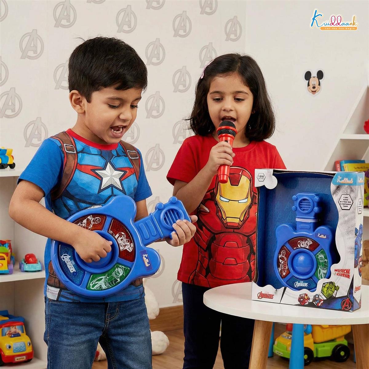 Kriiddaank Marvel Avengers Theme Mini Guitar Music Set for Kids Dark blue