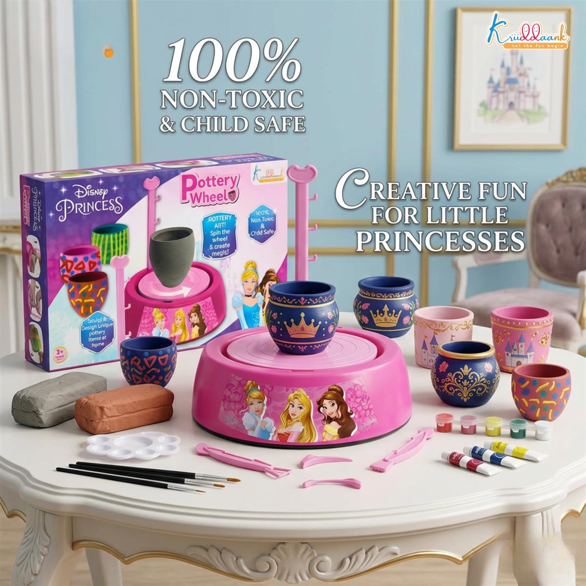 Kriiddaank Disney Princess Theme Pottery Wheel Kit