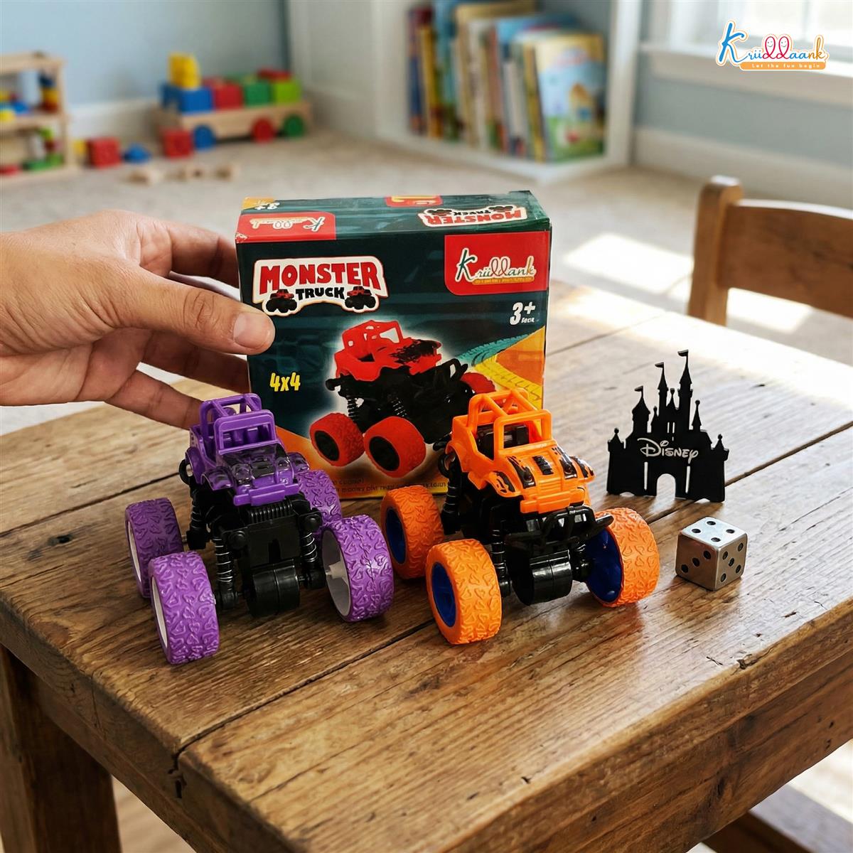 Kriddaank Pack of 2 4x4 Monster Truck for Kids