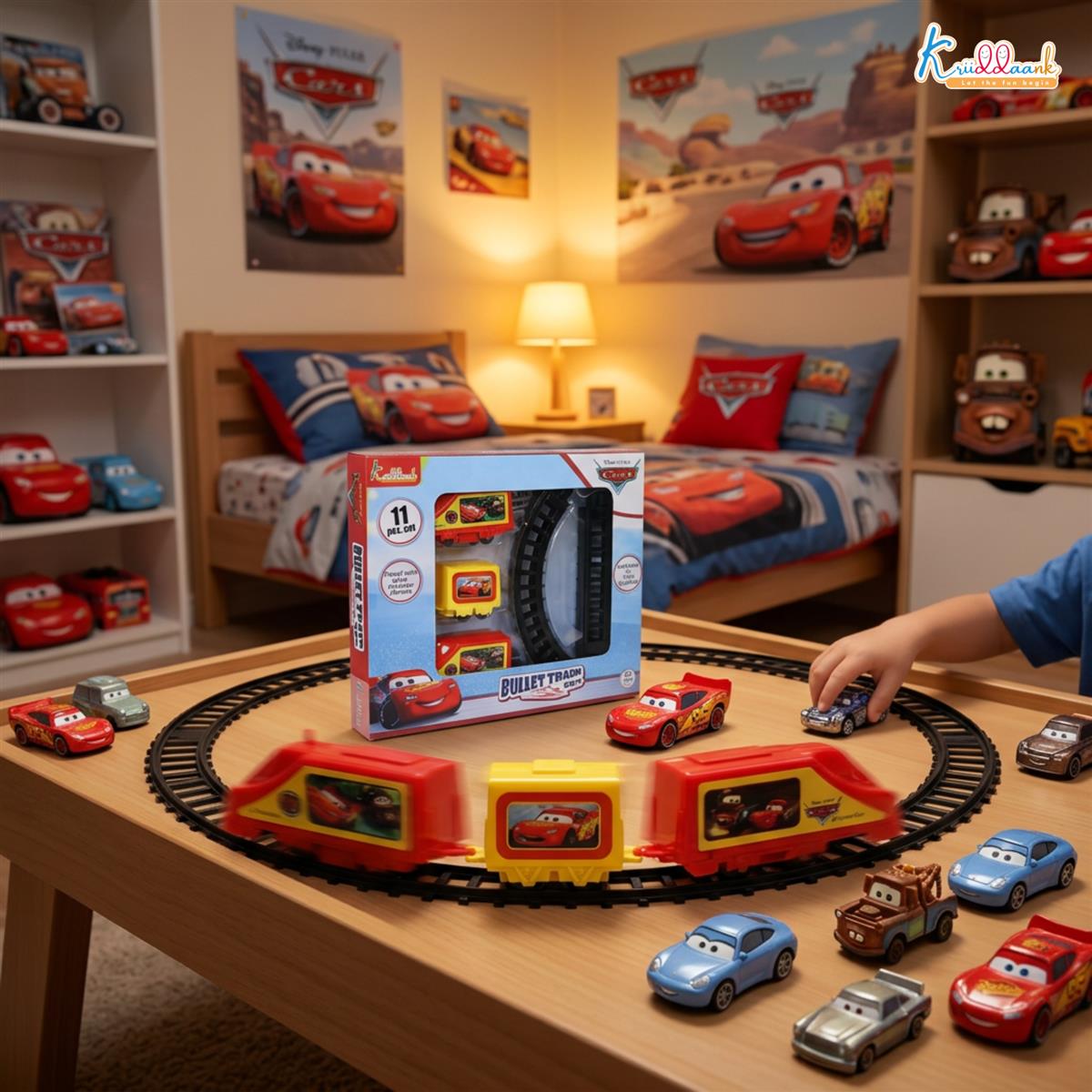 Kriiddaank Disney Pixar Cars Train Set- 11 Piece