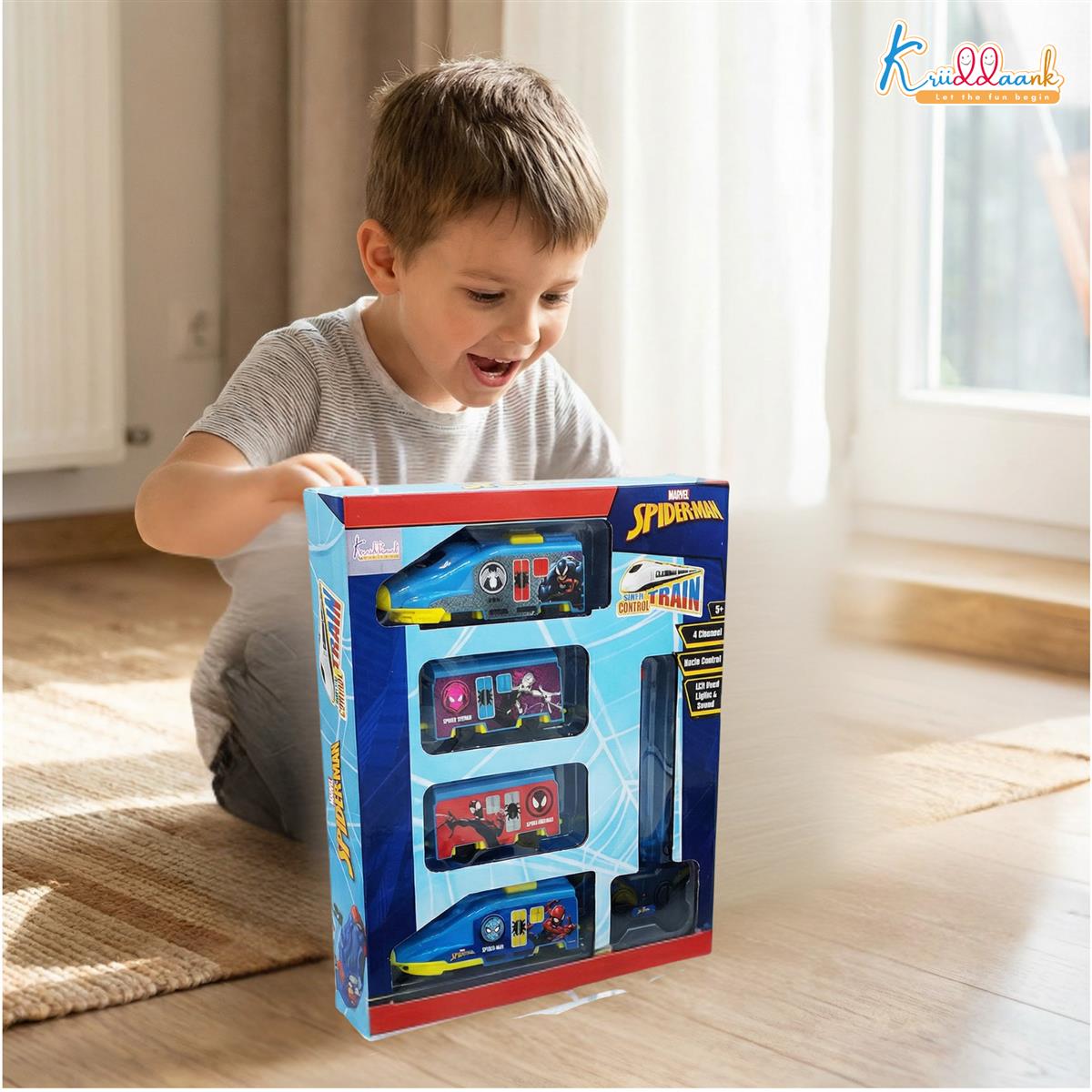 Kriiddaank Spiderman Theme RC Train Toy for Kids