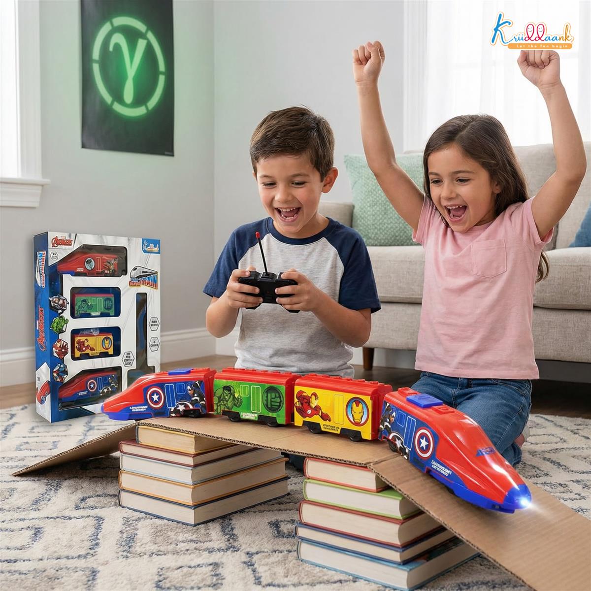 Kriiddaank Avengers Theme RC Train Toy for Kids