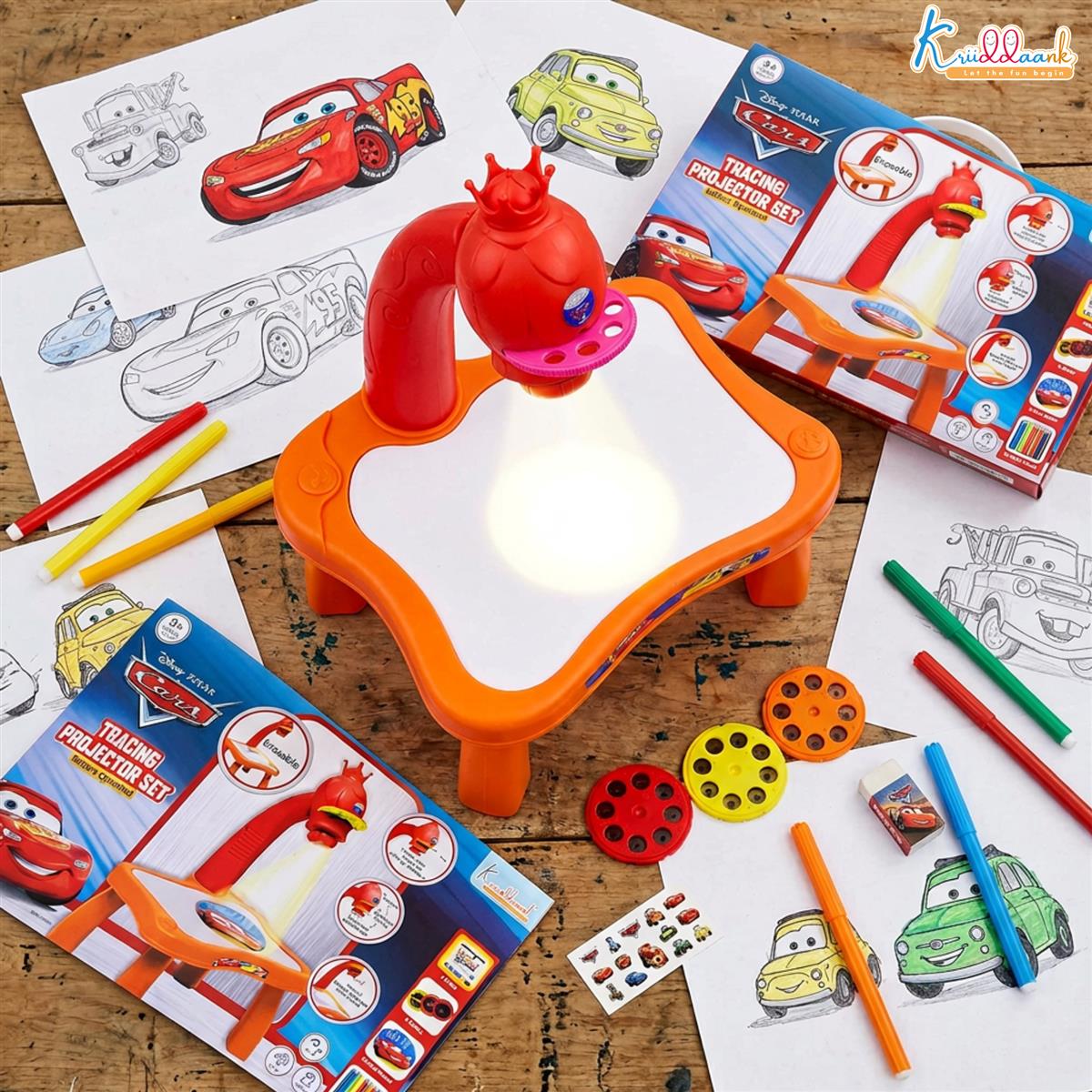 Kriiddaank Pixar Cars Tracing Projector Set for Kids