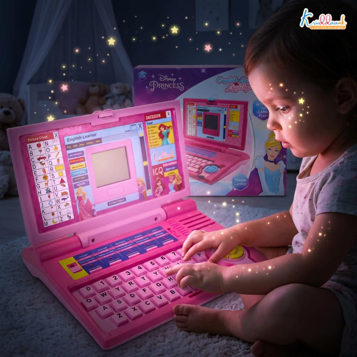 Kriiddaank Disney Princess Interactive English Learning Laptop for Toddlers