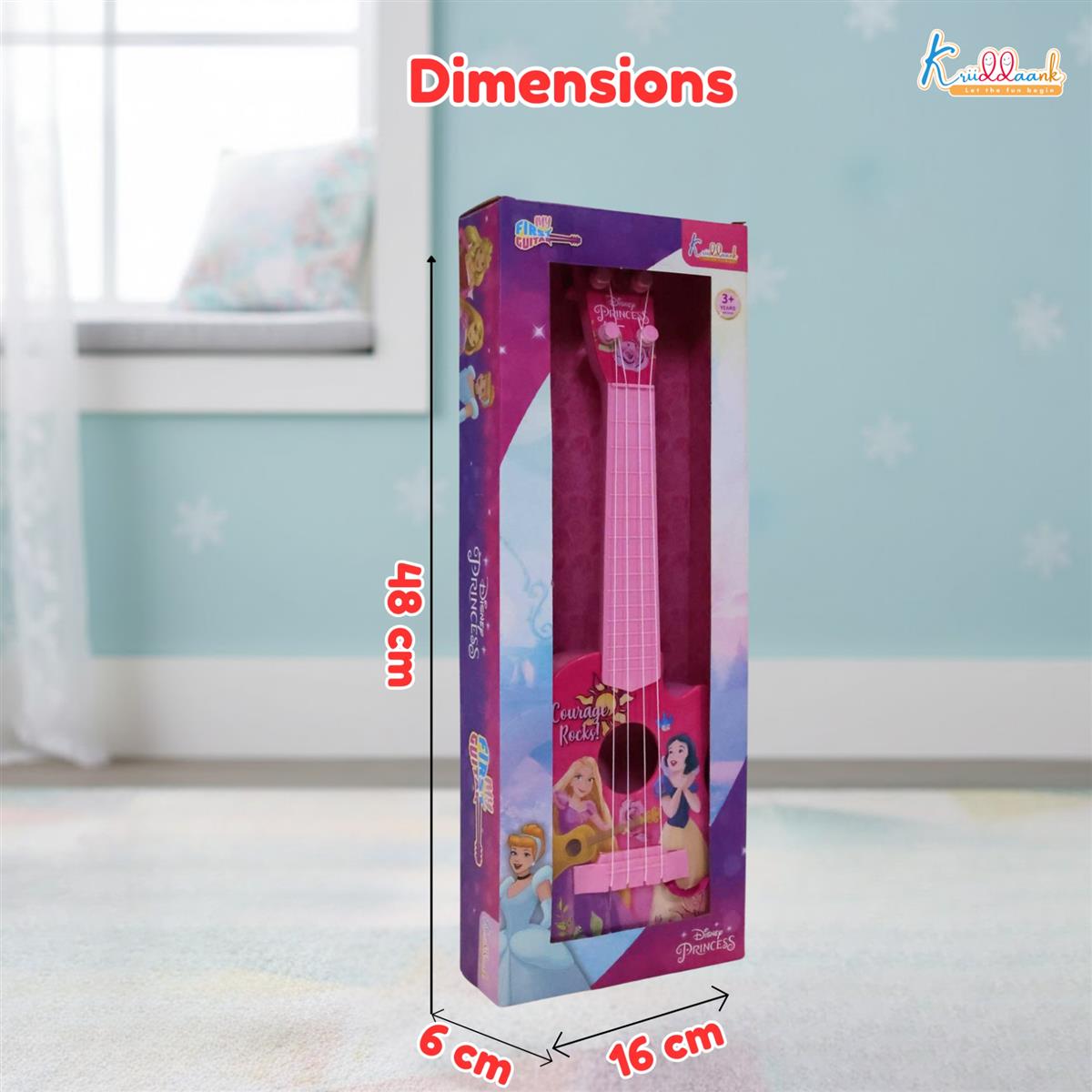 Kriiddaank Disney Princess Theme 4-String Toy Guitar for Girls