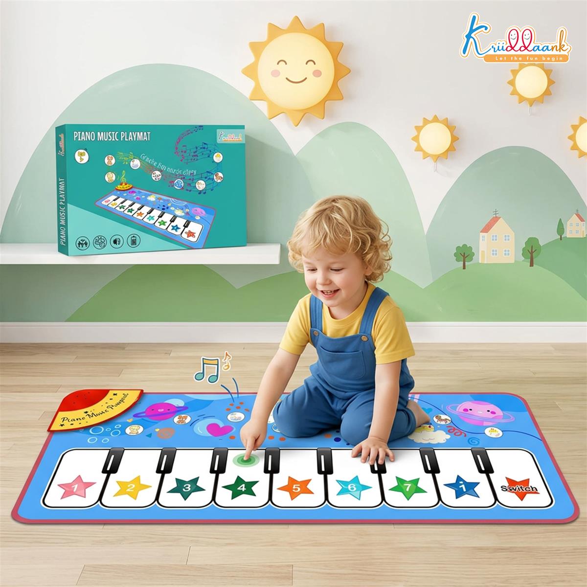 Kriiddaank Piano Music Play Mat for Kids - Interactive Musical Learning