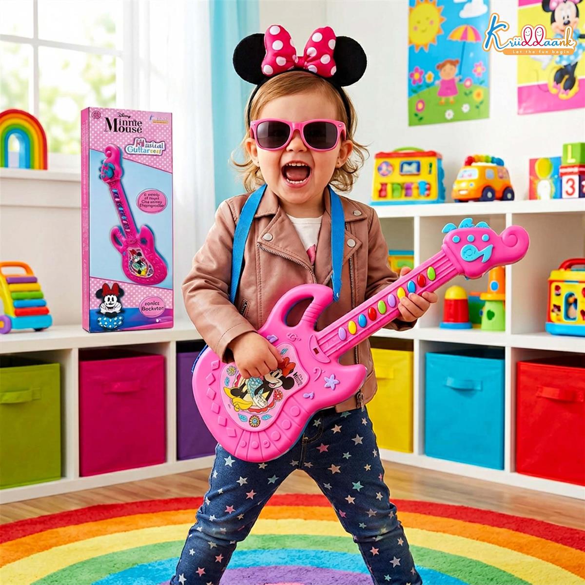Kriiddaank Minnie Musical Guitar for Toddlers - Pink Sing