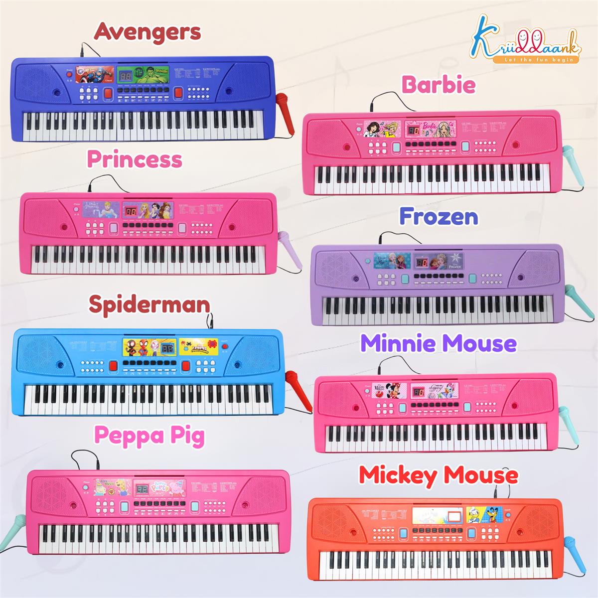 Kriiddaank Disney Princess Keyboard Piano for Kids - 37 Keys Pink