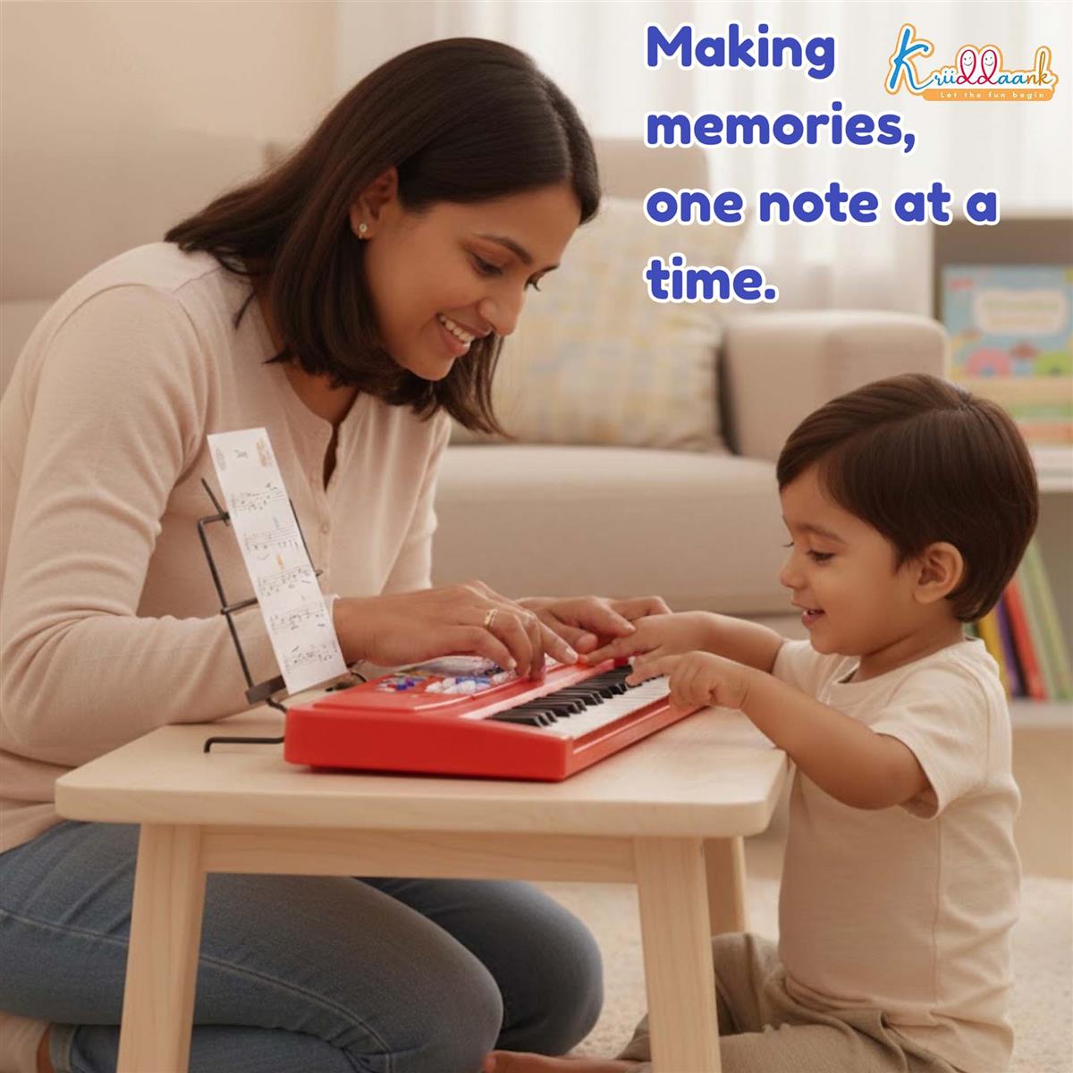 Kriiddaank Mickey Theme Kids Keyboard Piano with Microphone - 37 Keys