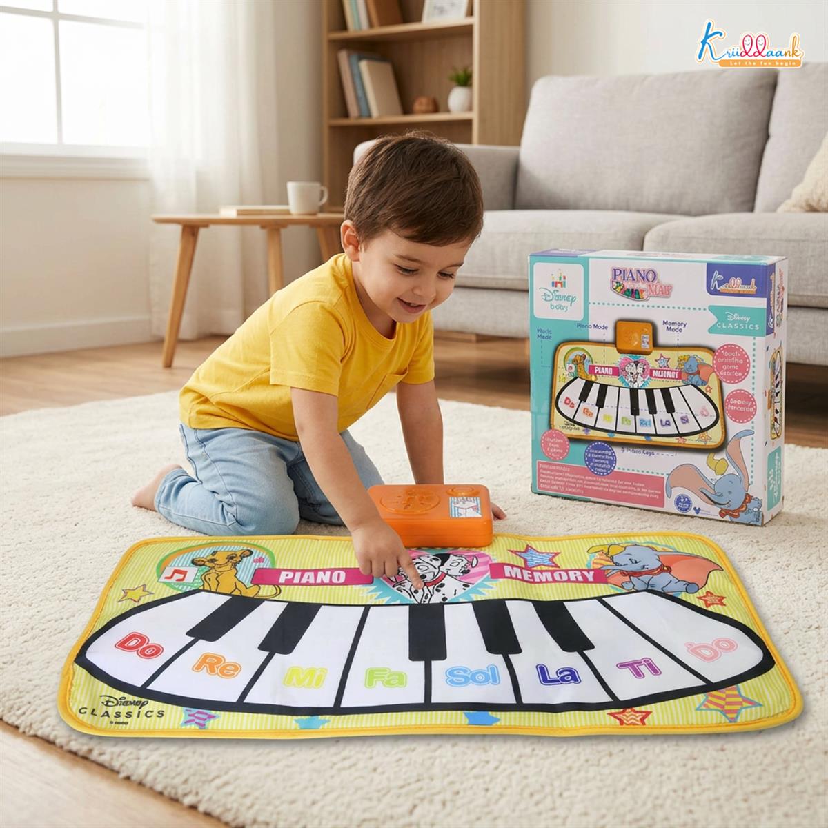 Kriiddaank Disney Piano Music Mat - Electronic Floor Keyboard for Toddlers & Kids
