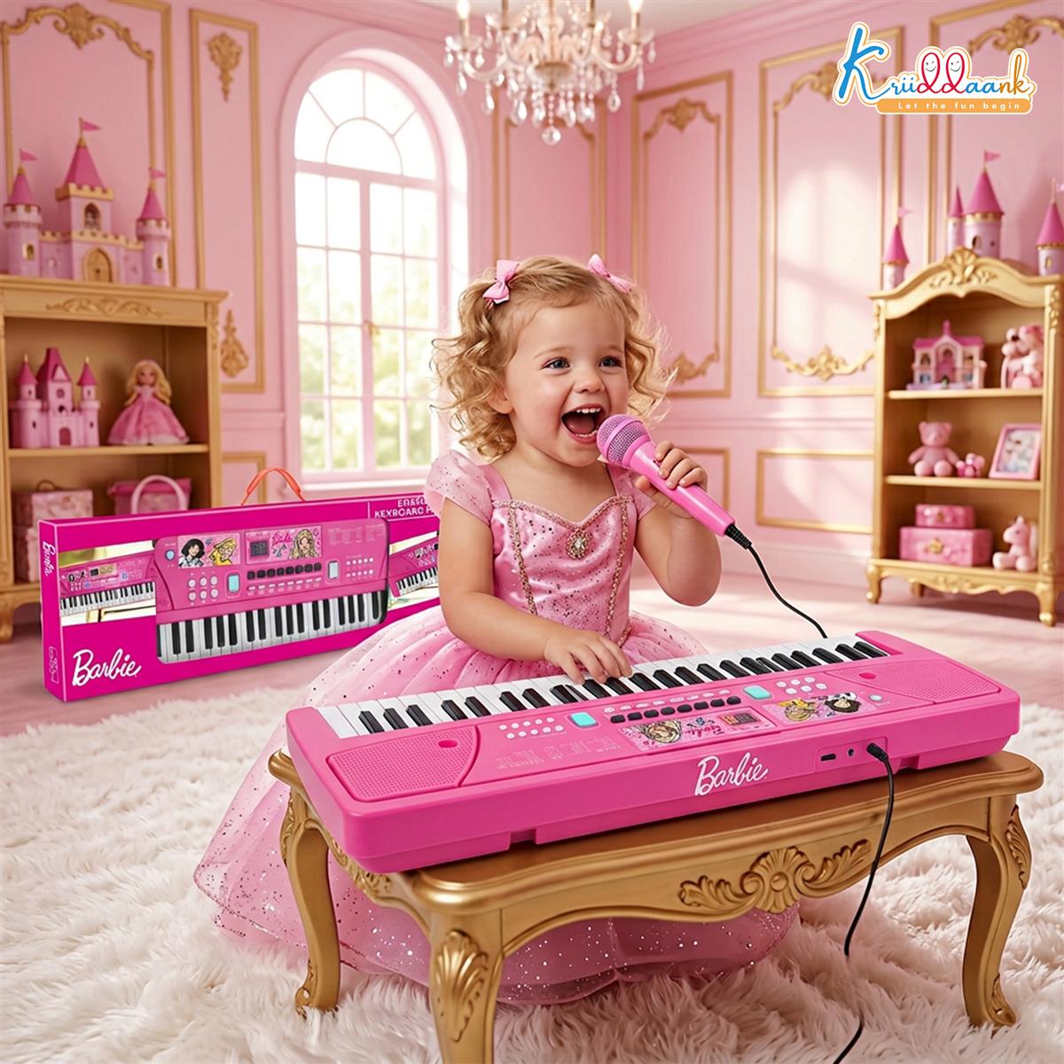 Kriiddaank Barbie Kids Keyboard Piano - 61 Key